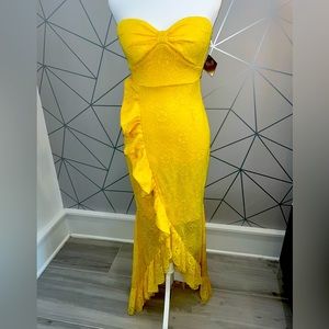 Yellow Strapless Maxi Dress- NWT